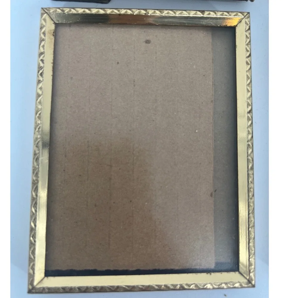 Vintage Picture Frame Set Metal Gold Hollywood Regency 3X5